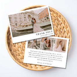 Cartão De Agradecimento Timeless Monochrome Wedding Thank You Card