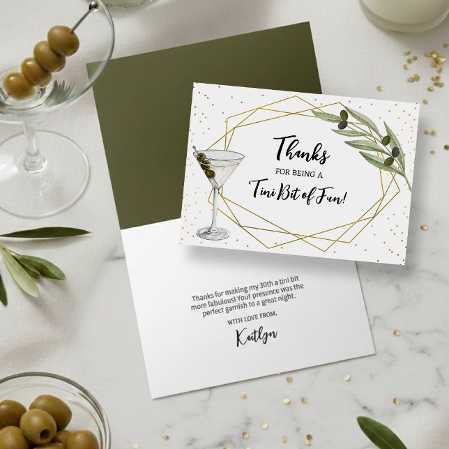 Cartão De Agradecimento Tini Bit Of Fun Martini Soirée (Criador carregado)
