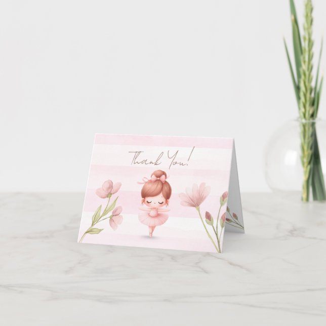 Cartão De Agradecimento Tiny Twirls – Ballerina  (Frente)