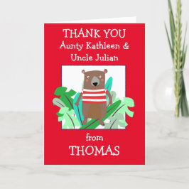 Cartão De Agradecimento Tio Nomes Folhas de Urso