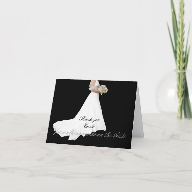 Cartão De Agradecimento Tio, obrigado por me levar ao altar (Frente)