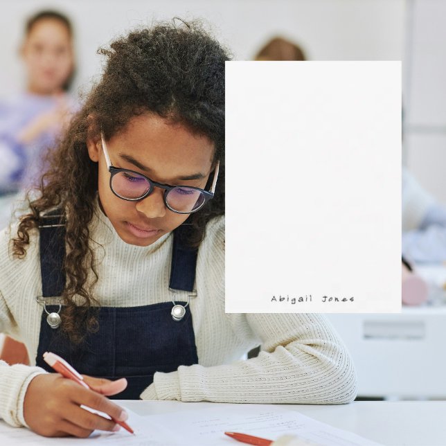 Cartão De Agradecimento Tipo de letra branco de adolescente simples manusc (Criador carregado)