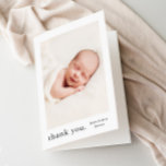 Cartão De Agradecimento Tipo simples Photo Baby<br><div class="desc">Um simples cartões de agradecimentos de bebê fotográfico com foto na frente e um cabeçalho de nome de cheio e mensagem pessoal da família no dentro. Clique no botão editar para personalizar este design com suas fotos e detalhes.</div>