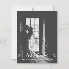 Cartão De Agradecimento Tipografia de Casamento de Obrigados e Amor Foto B