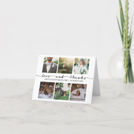 Cartão De Agradecimento Tipografia de Casamento de Obrigados e Amor Foto M