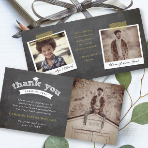 Cartão De Agradecimento Tipografia de Desenho no Quadro-Negro Foto de Gorr