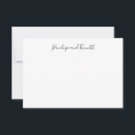 Cartão De Agradecimento Tipografia de Script Branco Preto Minimalista Mode<br><div class="desc">Cartões de agradecimentos de Tipografia de Script Branco Preto Minimalista Moderno</div>