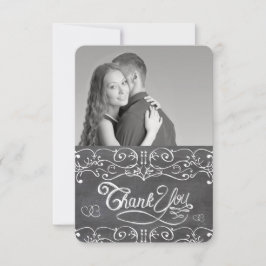 Cartão De Agradecimento Tipografia dos Corações Cachorros (Calkboard Cute 