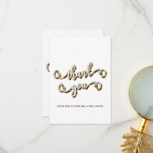 Cartão De Agradecimento Tipografia Dourada moderna Obrigado