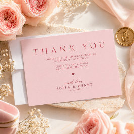 Cartão De Agradecimento Tipografia Vermelha Elegante Rosa Cor-de-Rosa Casa
