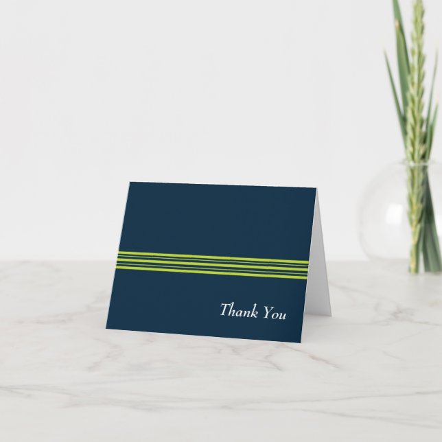 Cartão De Agradecimento Tisbury - Navy and Green - Blank Thank You Notes (Frente)