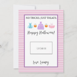 Cartão De Agradecimento Titular do Cartão-Presente de Halloween Rosa