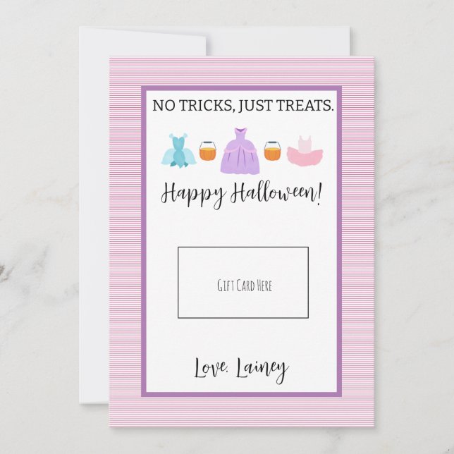 Cartão De Agradecimento Titular do Cartão-Presente de Halloween Rosa (Frente)