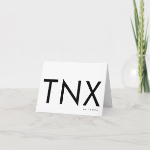 Cartão De Agradecimento TNX Grande Ultra Moderno Simples