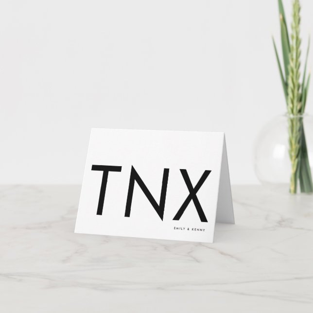 Cartão De Agradecimento TNX Grande Ultra Moderno Simples (Frente)