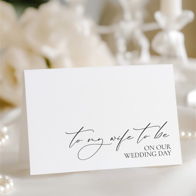 Cartão De Agradecimento "To My Wife To Be On My Wedding Day" Card ("To My Wife To Be On My Wedding Day" Card)