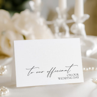 Cartão De Agradecimento "To Our Officiant On Our Wedding Day" Card