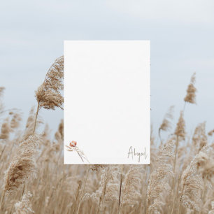 Cartão De Agradecimento Toalha de Banho de Botânica Seca Boho Obrigado II