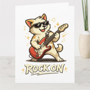 Cartão De Agradecimento Toca Guitarra Cachorro Engraçado Música Rock