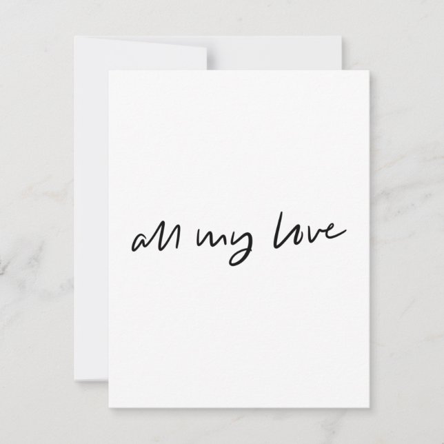 Cartão De Agradecimento toda a minha carta de amor (Frente)