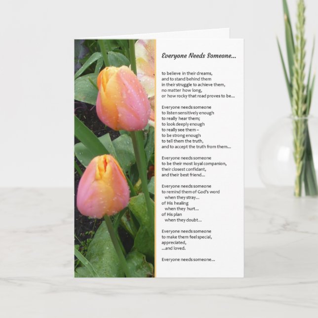 Cartão De Agradecimento Todos precisam de alguém... religioso (Frente)