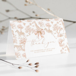 Cartão De Agradecimento Toile de Jouy Safari animais Boho Chá de fraldas