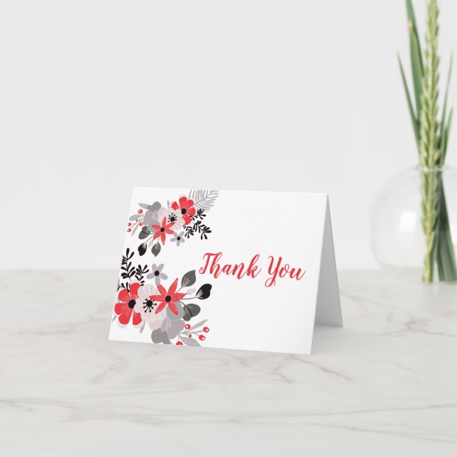 Cartão De Agradecimento Tomate Red Blush Mister Mister Lilac Floral Obriga (Frente)