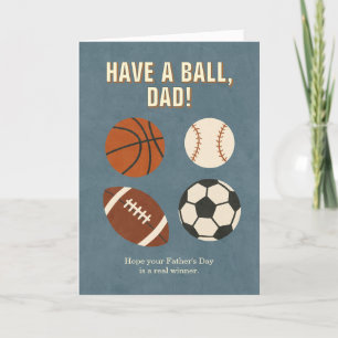Cartão De Agradecimento Tome uma bola, Pai! Placa de Dia de os pais para e