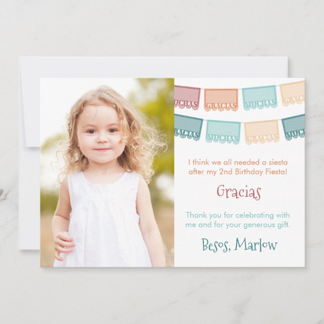 Cartão De Agradecimento Tons de queda Papel Picado Mexicano Fiesta Picture (Frente)