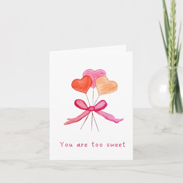 Cartão De Agradecimento Too Sweet Valentine's Day Card (Frente)