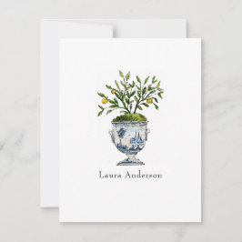 Cartão De Agradecimento Topiaria de árvore de limão em aquarela plana