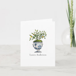 Cartão De Agradecimento Topiaria de limoeiro em aquarela dobrada