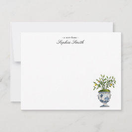 Cartão De Agradecimento Topiaria de limoeiro em aquarela elegante