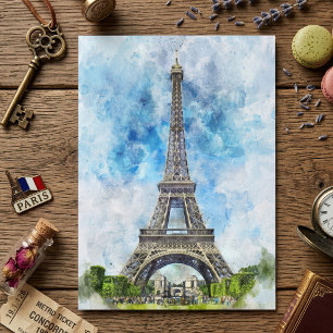 Cartão De Agradecimento Torre Eiffel em Paris nr2