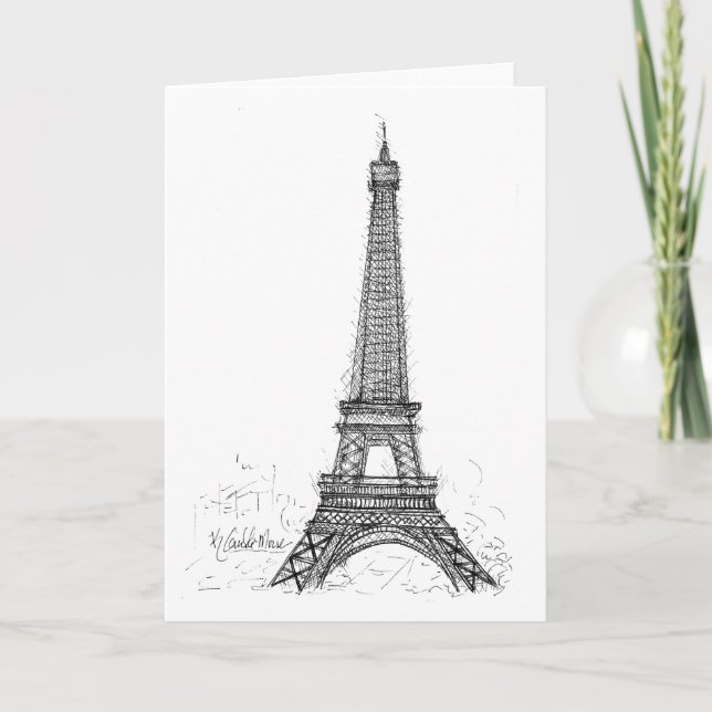 Cartão De Agradecimento Torre Eiffel Paris (Frente)