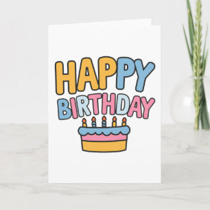 Cartão De Agradecimento Torta de Feliz Aniversário