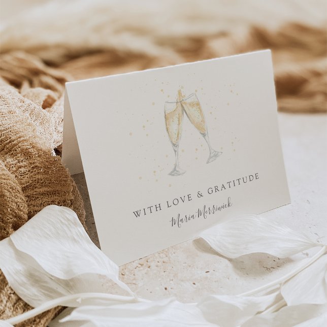Cartão De Agradecimento Tosta de Champanhe Personalizada (Criador carregado)