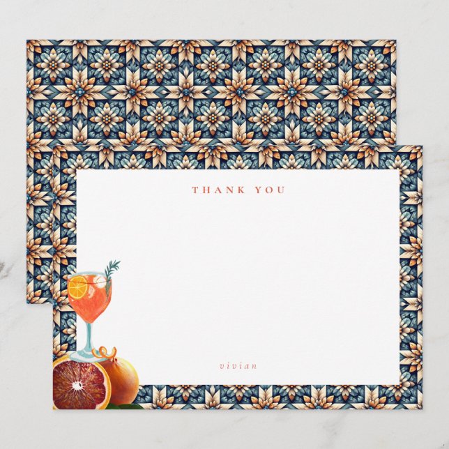 Cartão De Agradecimento Tosta de Noiva Floral Spritz de Laranja Suculenta (Frente/Verso)