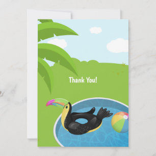 Cartão De Agradecimento Toucan Bird Boia Piscina Aniversário