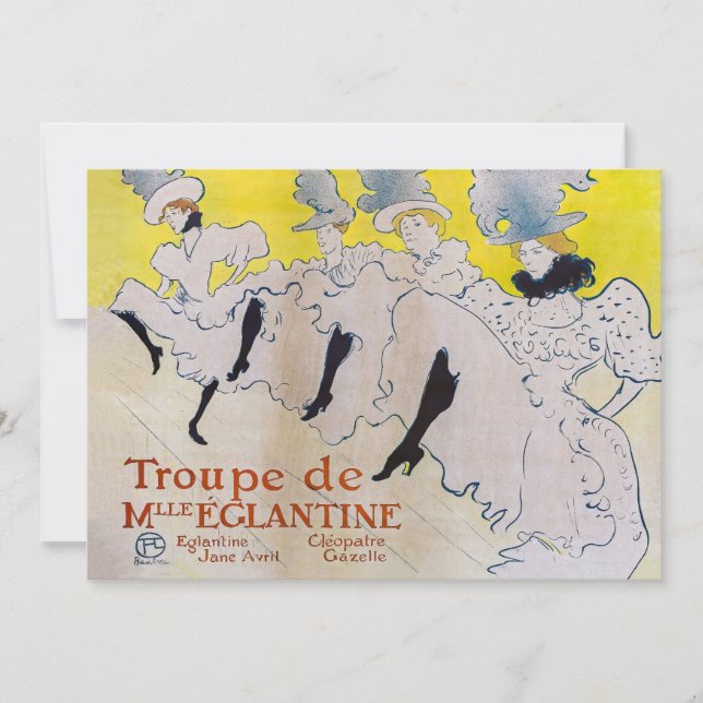 Cartão De Agradecimento Toulouse-Lautrec - Troupe de Mlle Eglantine (Frente)
