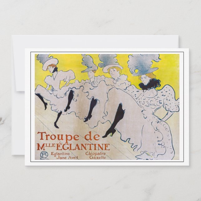Cartão De Agradecimento Toulouse-Lautrec - Troupe de Mlle Eglantine (Frente)