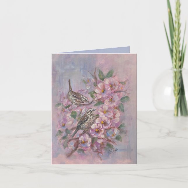 Cartão De Agradecimento Toutinegra de canto 4 x 5,6" (Frente)