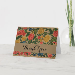 Cartão De Agradecimento Trabalho de arte do Jardim Floral Designer Vintage