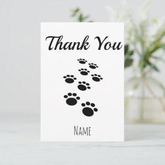 Cartão De Agradecimento Traços de Pata de Cachorro Personalizados