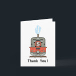 Cartão De Agradecimento Train Thank You Card<br><div class="desc">Train thank you cards. Other matching items include: birthday shirt,  birthday postage stamps,  birthday Invitations and stickers are also available in our shop. ©OrangeOstrichDesign</div>