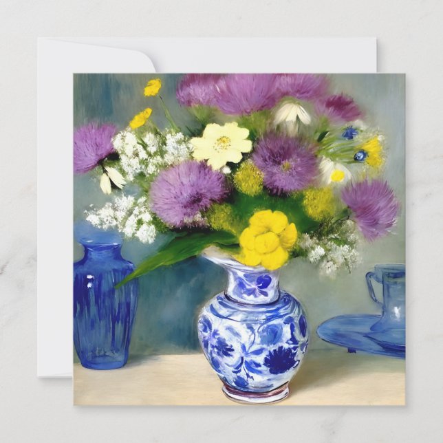Cartão De Agradecimento Tranquilo Vase das Flores Impressão (Frente)