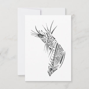 Cartão De Agradecimento Transporte Preto Branco Arte Tribal Tatuagem Abstr