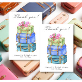 Cartão De Agradecimento Traveling from Miss to Mrs Bridal Shower