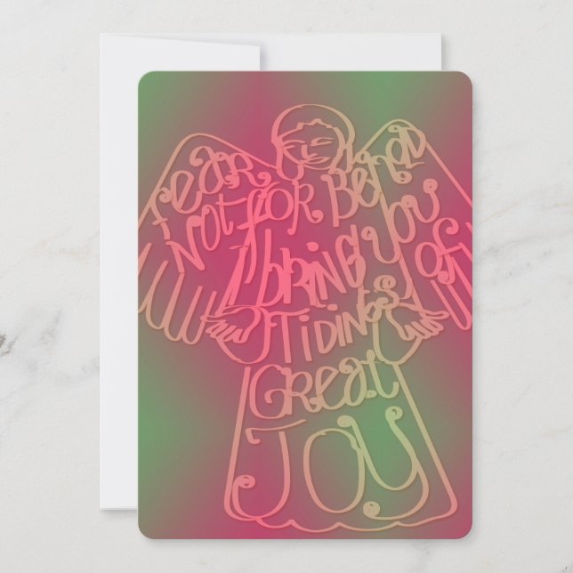 Cartão De Agradecimento "Traz-te notícias..." "Saudação Anjo de Natal"  (Frente)