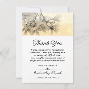 Cartão De Agradecimento Tree Blossom Obrigado Simpatia Expressão Funeral